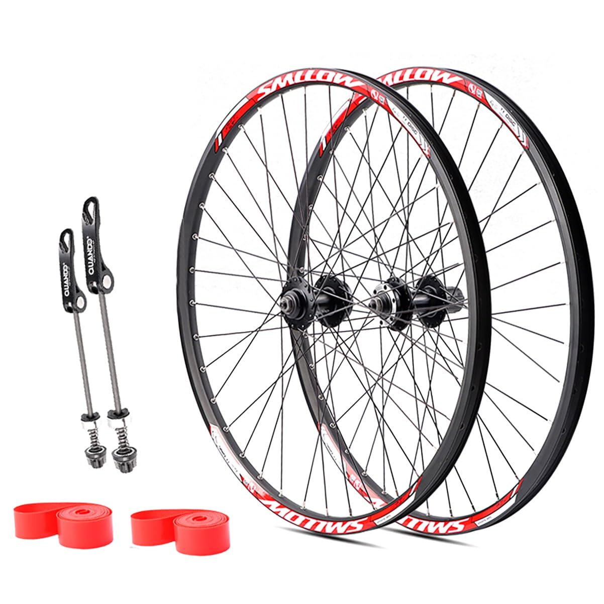 ZXGSXIOU 20/24'' Mountain Bike Wheelset BMX Folding Front/Rear Wheels Aluminum Alloy Double Wall Rims Disc Brake QR 100/135mm 32H For 7-11 Speed Cassette