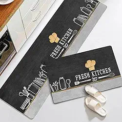 Kit Tapete Jogo Passadeira Belga Antiderrapante 02 Pçs Para Cozinha, Área de Lazer (Estampa 01)