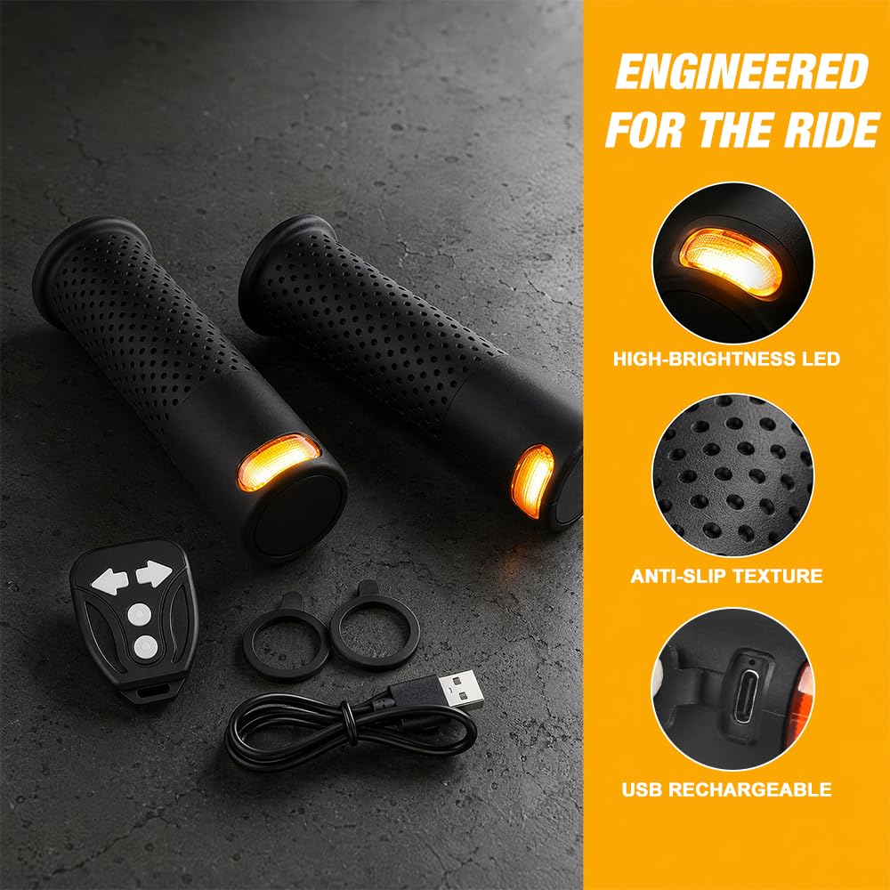 Mineup 2 PCS Indicatori di Direzione per Sooter Elettrici, 22 Mm Manopole per Manubrio Scooter Elettrico, E Scooter Freccia Manico per Xiaomi M365 PRO 1S PRO 2 Mi3 G30 ES4
