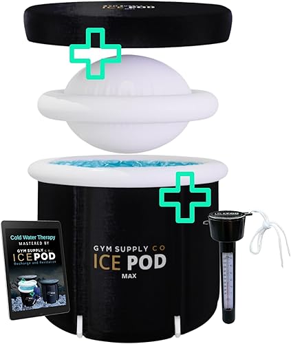 Bañera fría con tapa, baño de hielo portátil grande para atletas, múltiples capas de 106 galones, bañera inflable de hielo para adultos, baños de