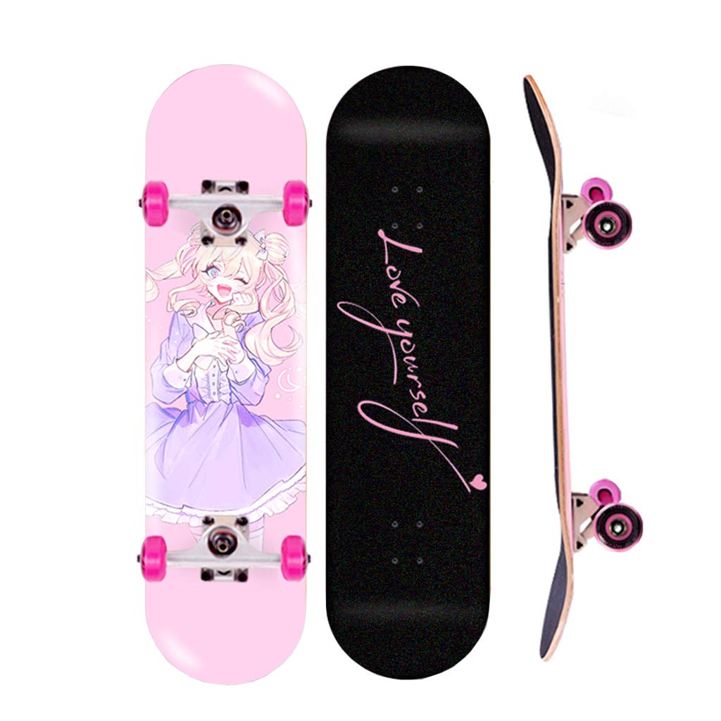 Monopatín completo de 31 x 7 pulgadas Double Kick Trick Cruiser Anfänger Longboard con tabla de arce Adult Boys Girls Einsteiger-Skateboard adultos y niños