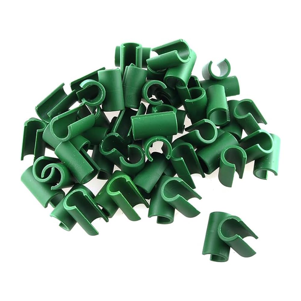 SENRISE 20 Pcs Cross Buckle Fixing Clip, 11mm Plastic Garden Trellis Plant Connector Clip, Gardening Stakes Fixed Clamp for Gardens, Orchards