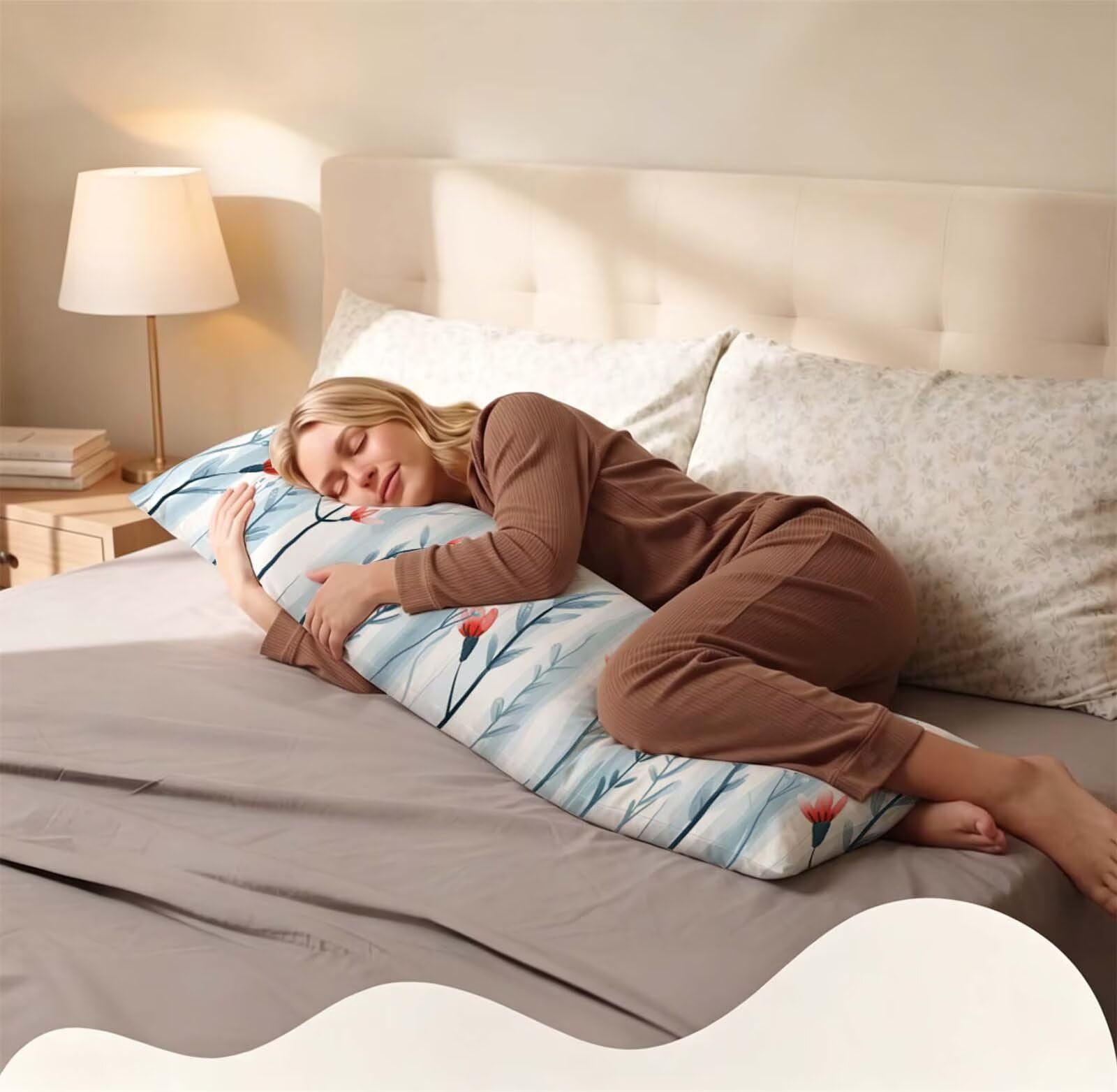 Fodera Cuscino 50 x 150 cm, Nordico-2 Lino Copricuscini Letto, | con Invisibile Cerniera, Morbida e Traspirante, per biancheria da letto, divano, hotel, chi dorme sul fianco Astratto j-17