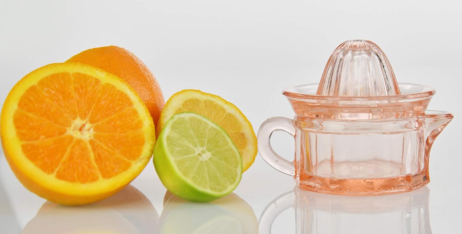 HOMEX Nostalgia Style Glass Citrus Juicer, Manual Juice Press, Retro
