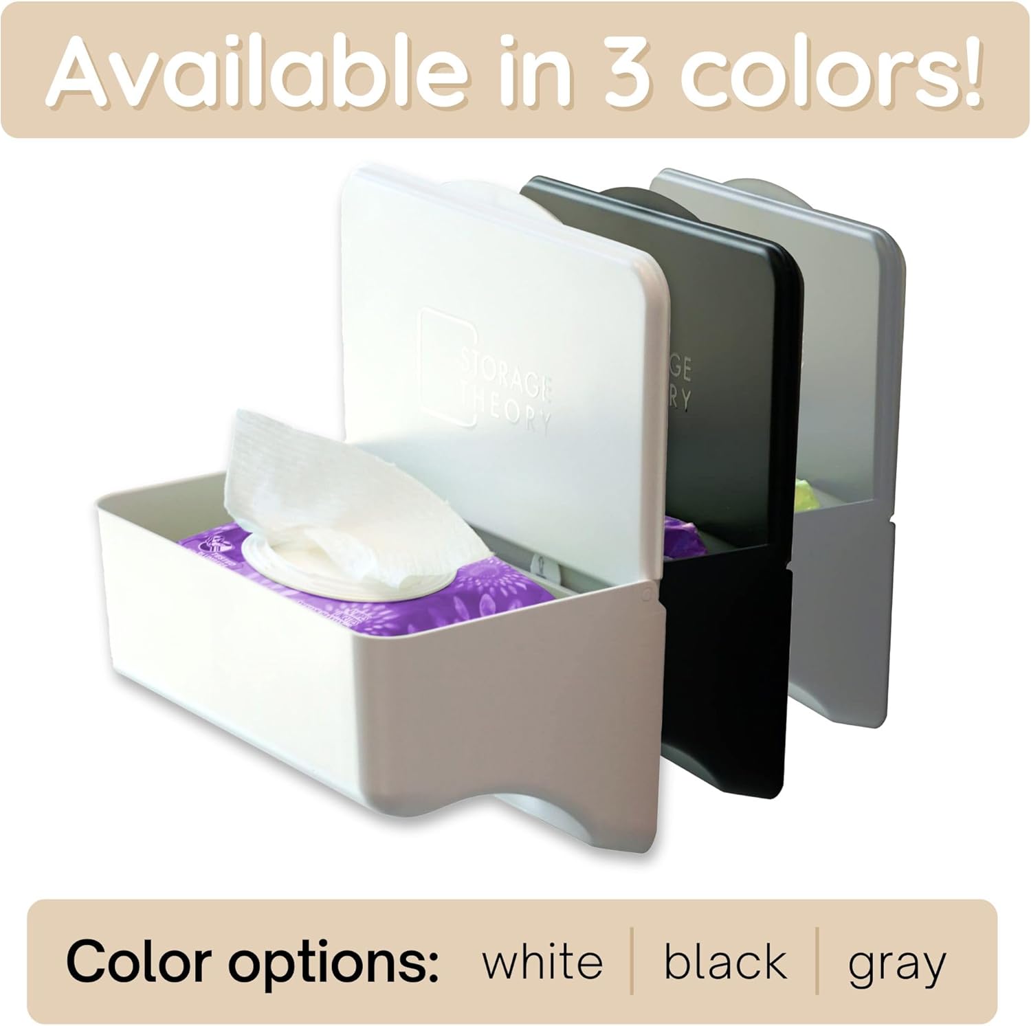 White Peel and Stick Bathroom Wipe Holder with Shelf