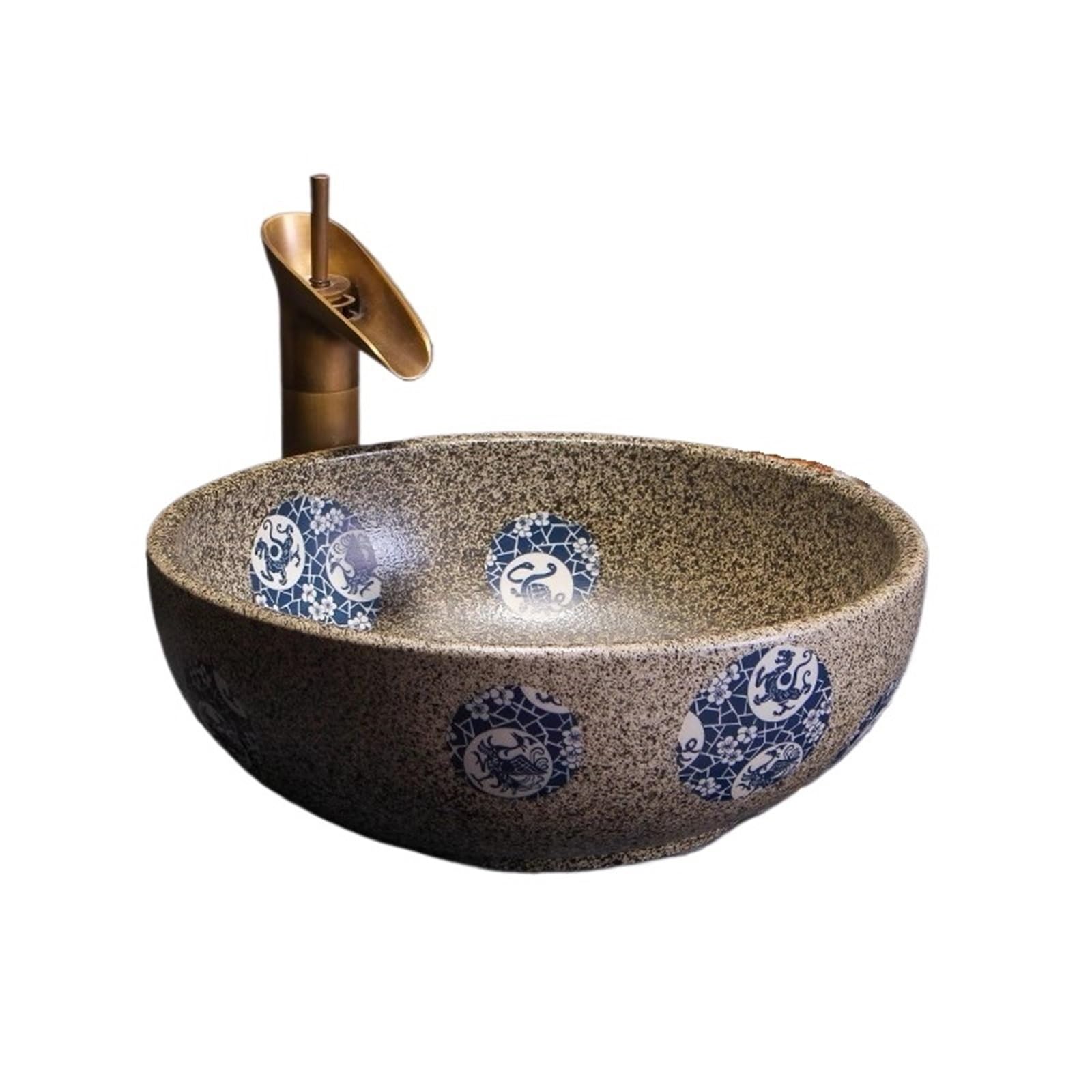 XPSHP25112 bathroom basin Outdoor Patio Wash Basin Household Ceramic Bathroom Sink (including Faucet and Drain Pipe) for Cloakroom