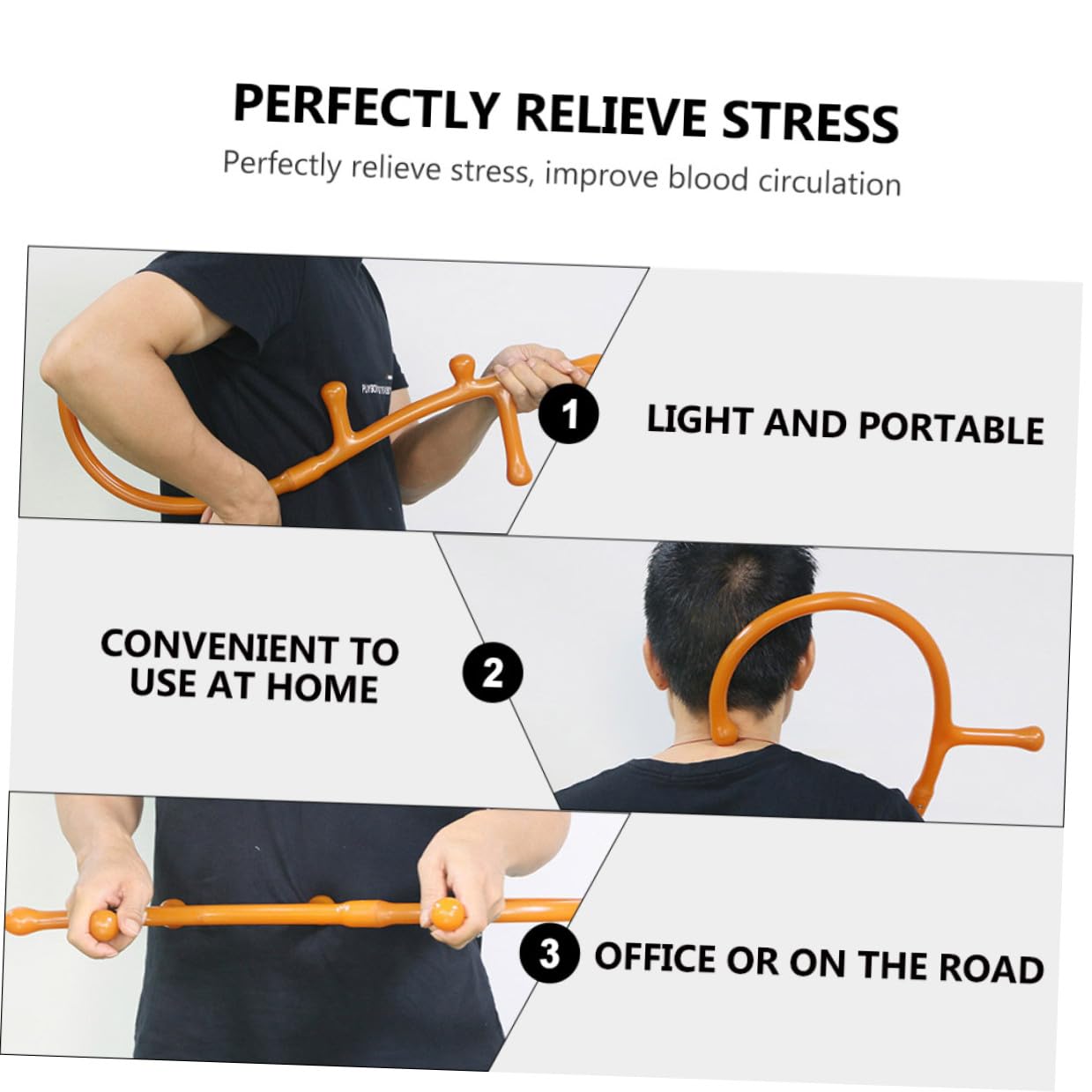 Yardwe Palo De Masaje De Mano Multifuncional Ligero Material Pp Resistente Alivio Muscular y Puntos Gatillo Para Cuello y Espalda Uso En Casa Oficina y Viaje