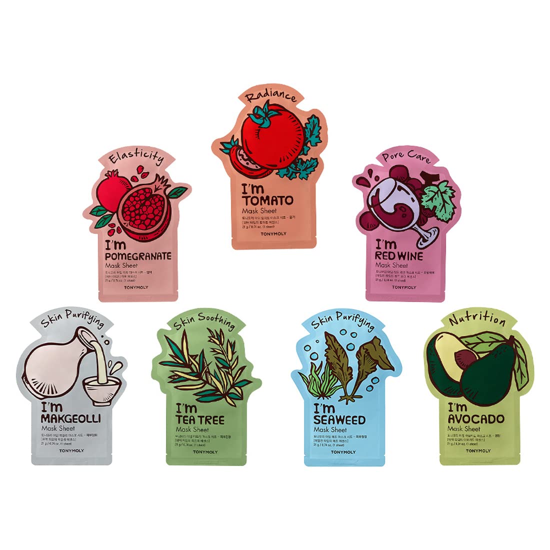 Tonymoly I’M Real Sheet Mask Set (Pack of 7)