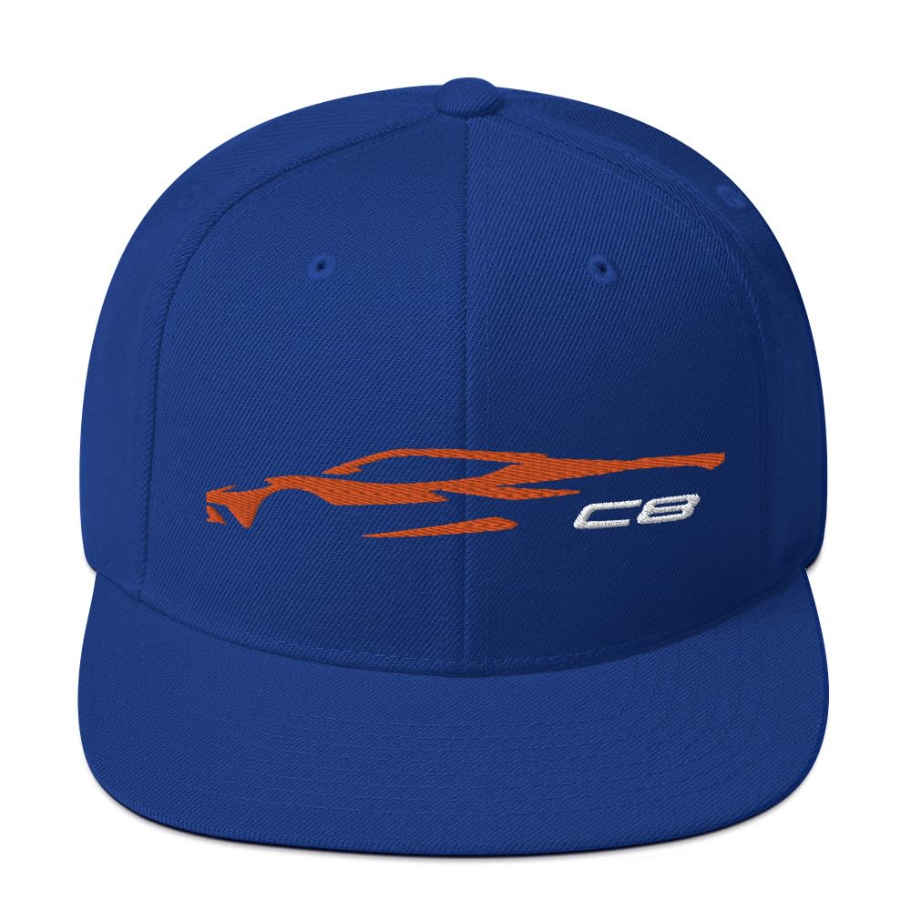 C8 zarys sylwetka Amplify pomarańczowy Vette Owner Snapback kapelusz