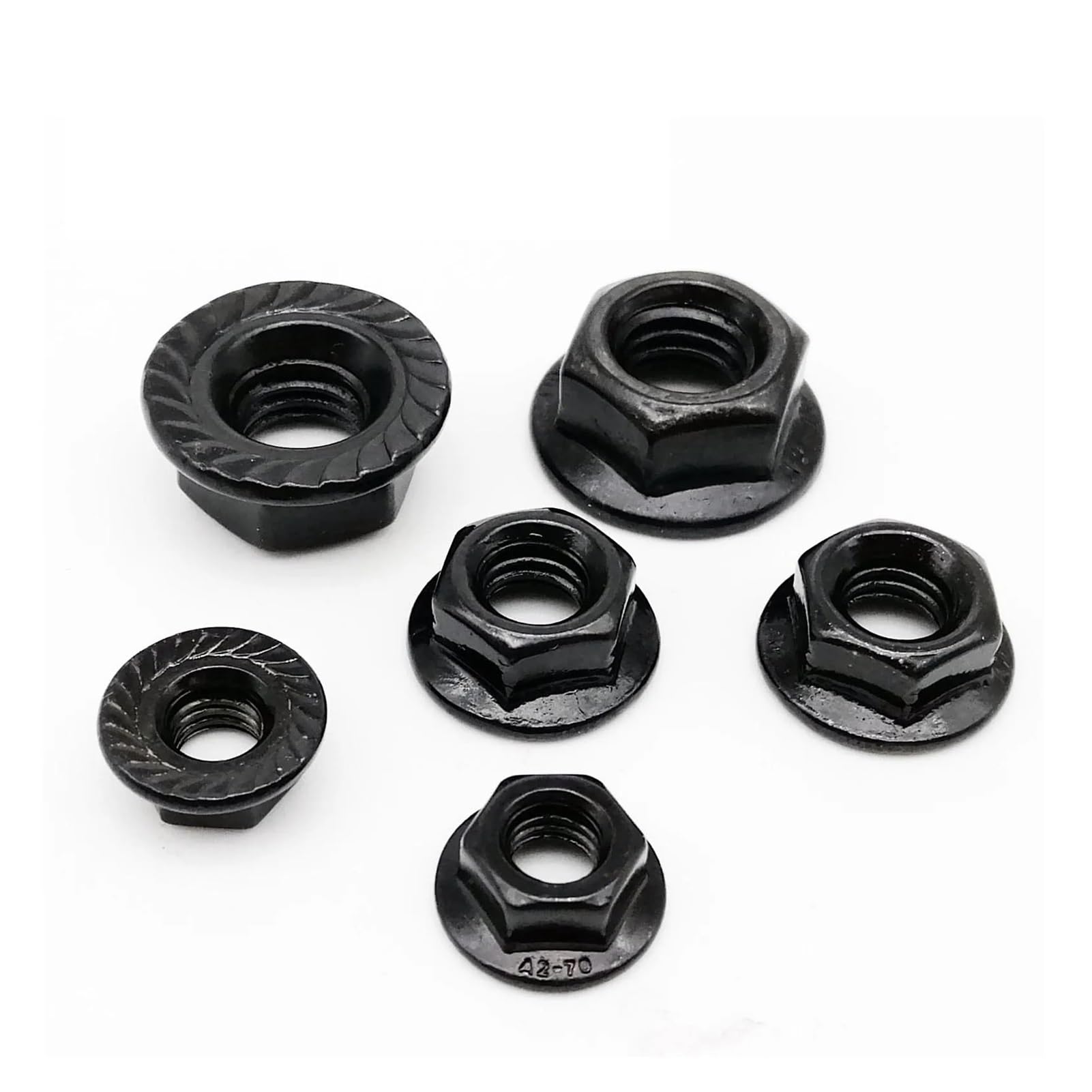 Tuercas Contratuercas Tuerca de sujeción, 2/10 piezas M3 M4 M5 M6 M8 M10 M12 Negro A2-70 304 Cabeza hexagonal de acero inoxidable Tuerca dentada Spinlock DIN6923(M8 5pcs)