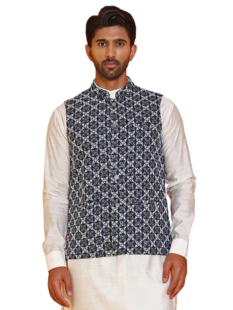 jompers Embroidered Viscose Rayon Nehru Jacket-picture-47