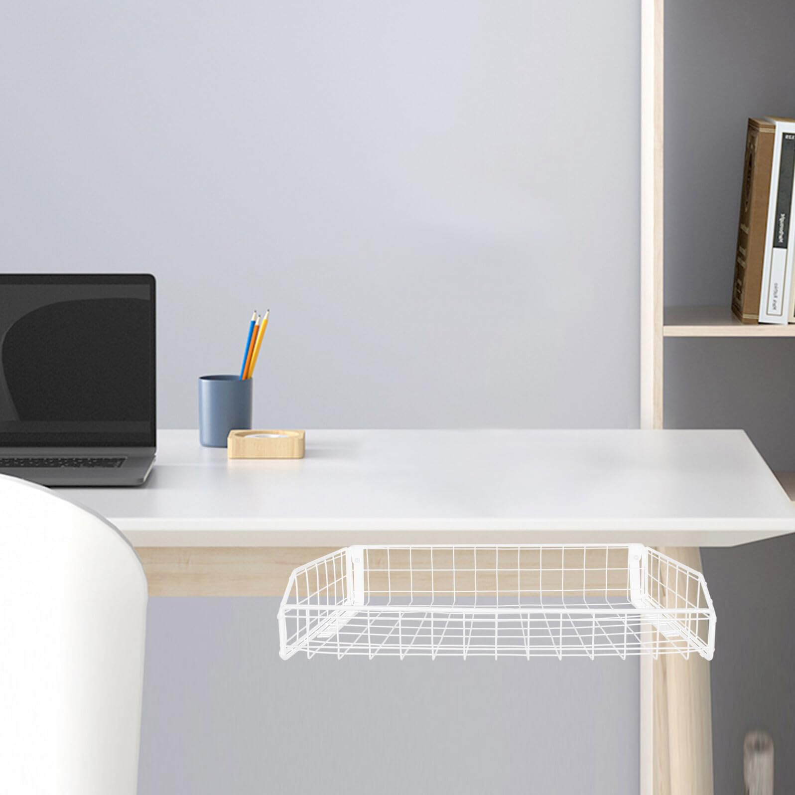 Hemobllo Organisateur de Câbles pour Fer Blanc sous Bureau Installation Facile sans Perçage, Boîte de Rangement Réutilisable Gestion des Câbles en Milieu Professionnel