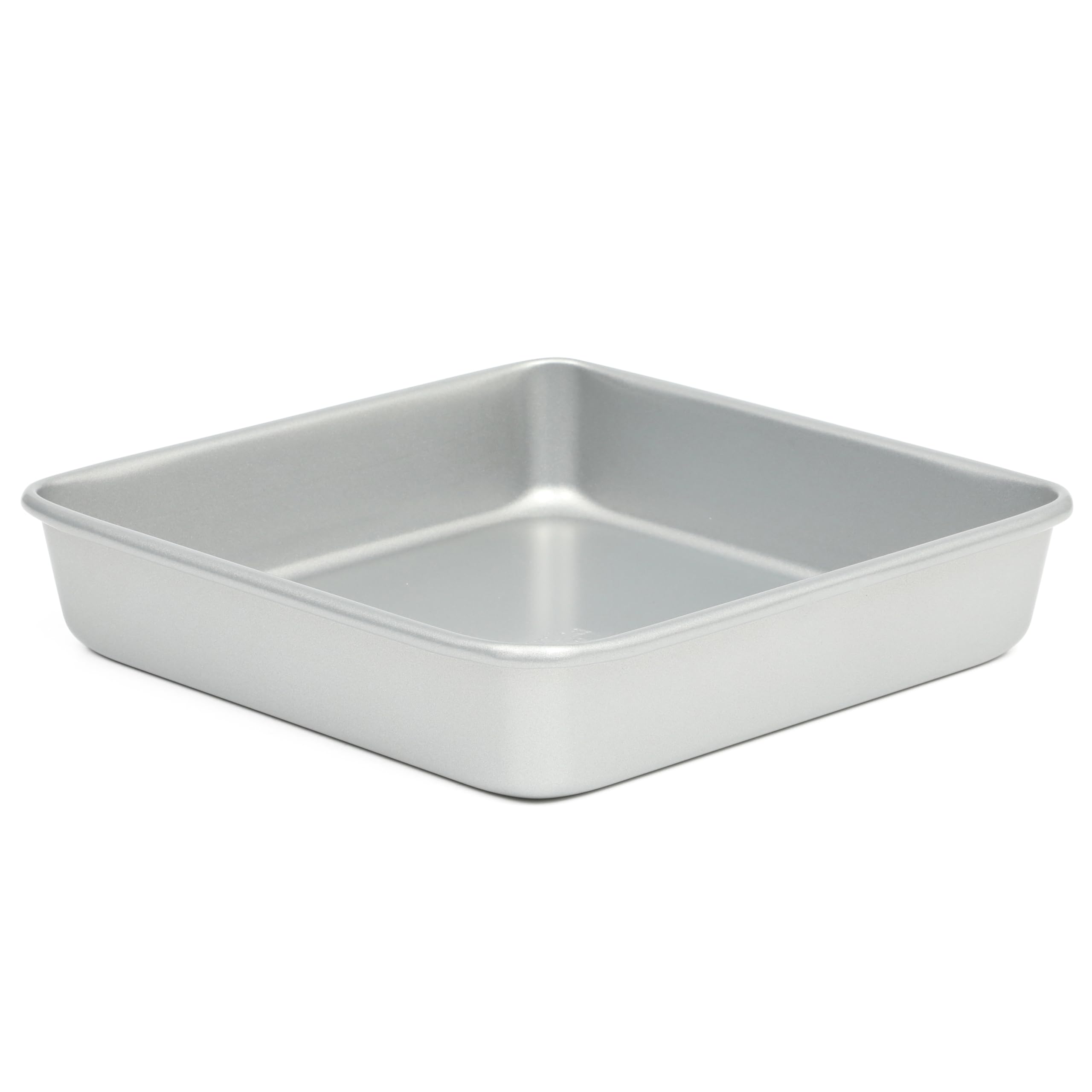 Martha Stewart Gallen 9 Inch Square Nonstick Carbon Steel Cake Pan - Silver Durable Bakeware for Cakes, Brownies &amp; Desserts