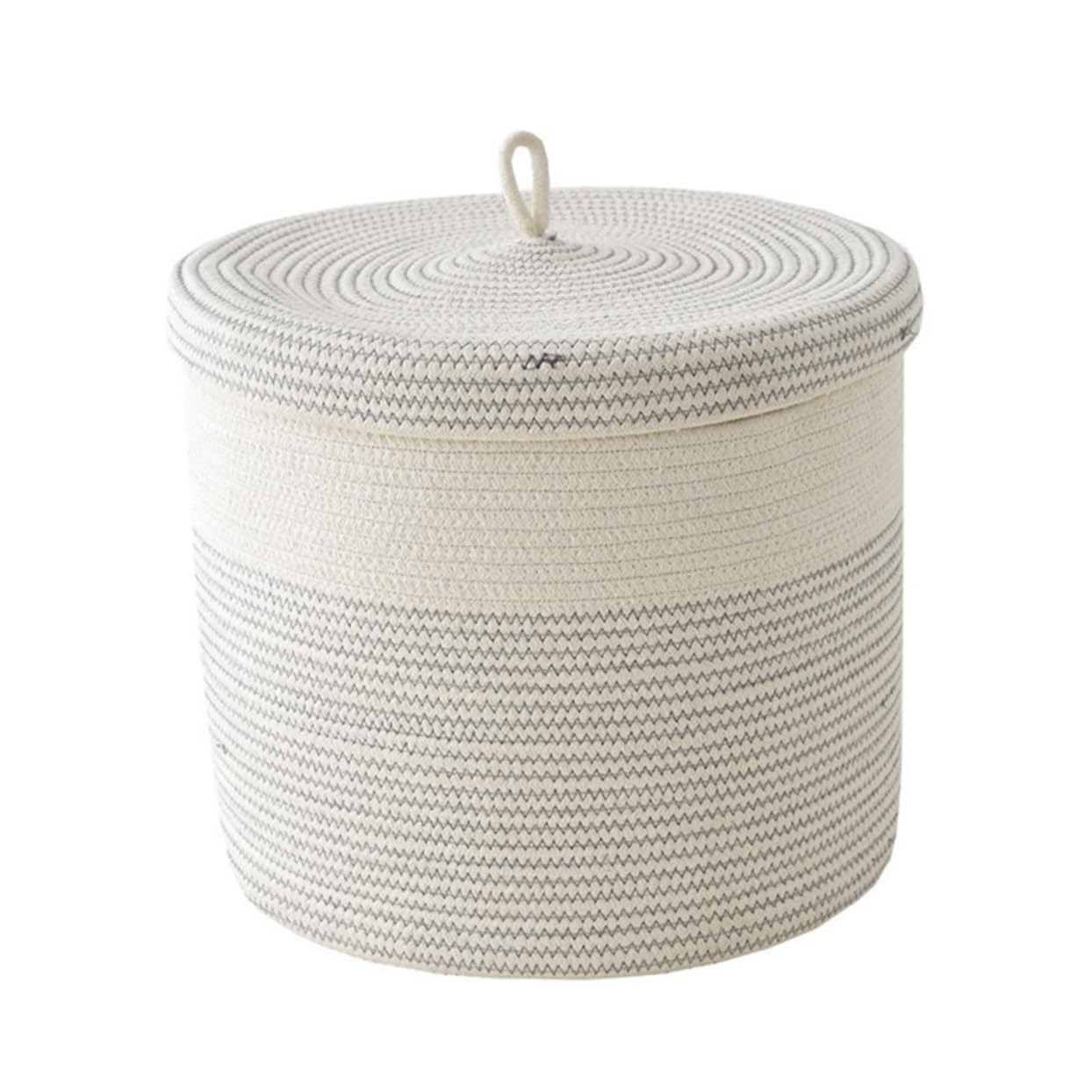 Panier en coton tressé Cabilock haut de gamme avec couvercle de rangement