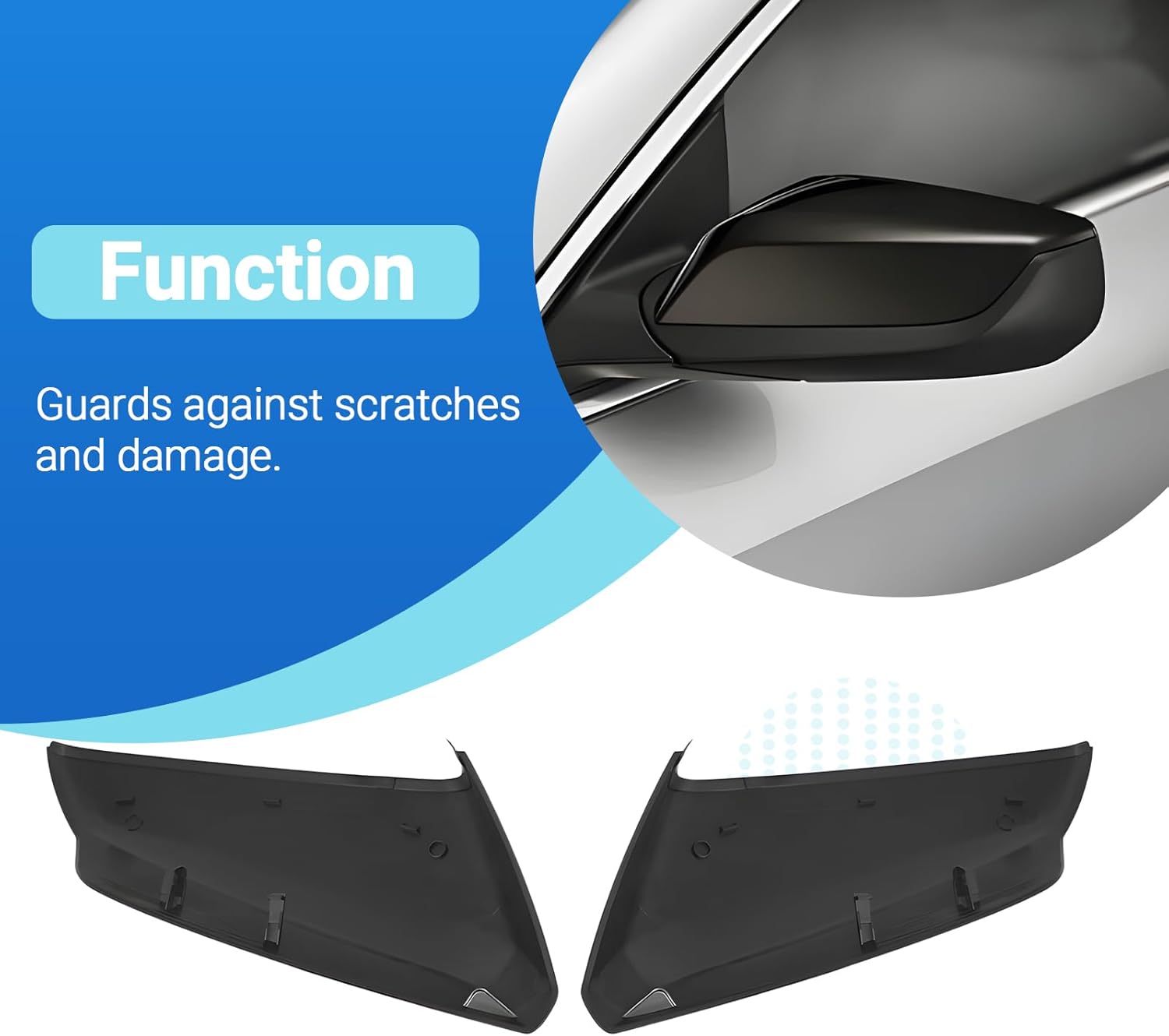 1 Pair Mirror Cover Cap Driver and Passenger Side Fits for 2016-2025 Chevy Malibu 84026841 84026842 Left and Right Side (Matte Black)