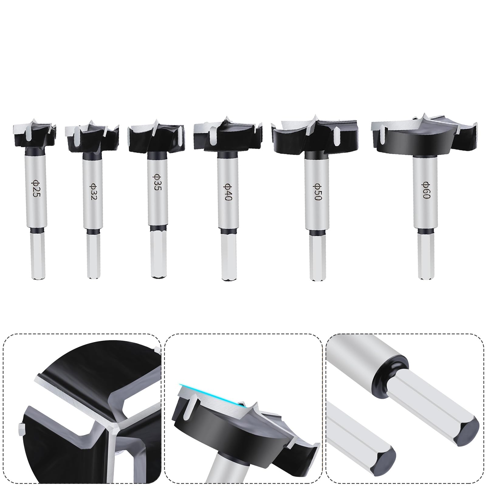 Punta Forstner 25mm Per Legno - Testa In Carburo Di Tungsteno Per Fori Precisi - Foto 13