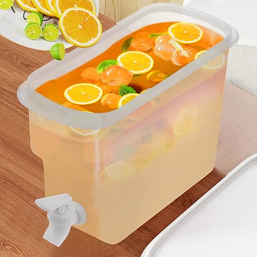 Miniatura 4 de Jucoan Paquete de 2 dispensadores de bebidas para nevera de 0.9 galones con grifo a prueba de fugas, jarra de plástico dispensador de bebidas frías