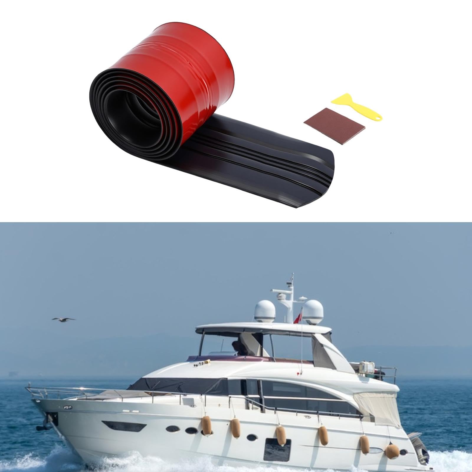 Kielschutz für Boote, Robuste Kielschutzleiste, Bootszubehör, Gummimaterial, Einfache Montage. Geeignet für