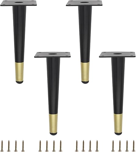 Paquete de 4 patas para muebles, patas redondas cónicas para muebles, pie de metal resistente para sofá, armario, bar, cama, mesa, silla, sofá,