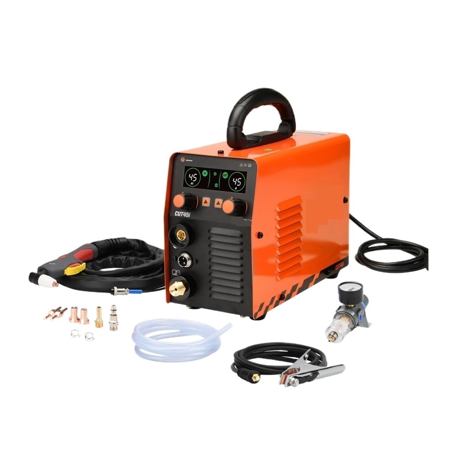 Plasma Cutter, CUT45i IGTB Inverter Plasma Cutter 220 45Amps Machine,Max Cutting Thickness Up to 12mm for DIY & Home Workshops