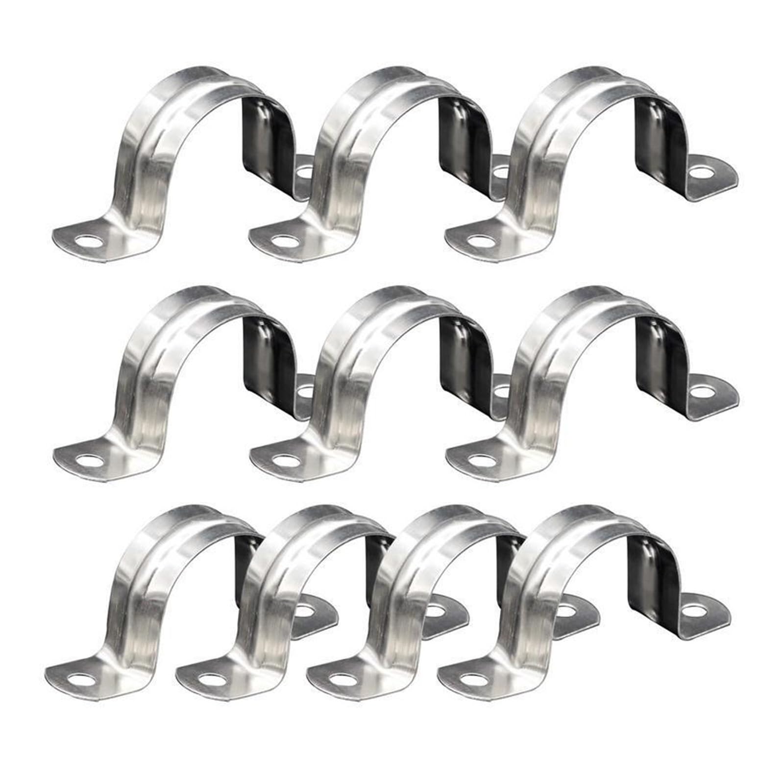 Morsetto per Tubi Morsetto a U Quadrato 10 pz 304 in Acciaio Inox Tipo U Carta di Guida Tubo di Acqua Clip di Tubo Carta di Carta di Sella Fibbia Fissa Ispessimento Cerchio(25MM)