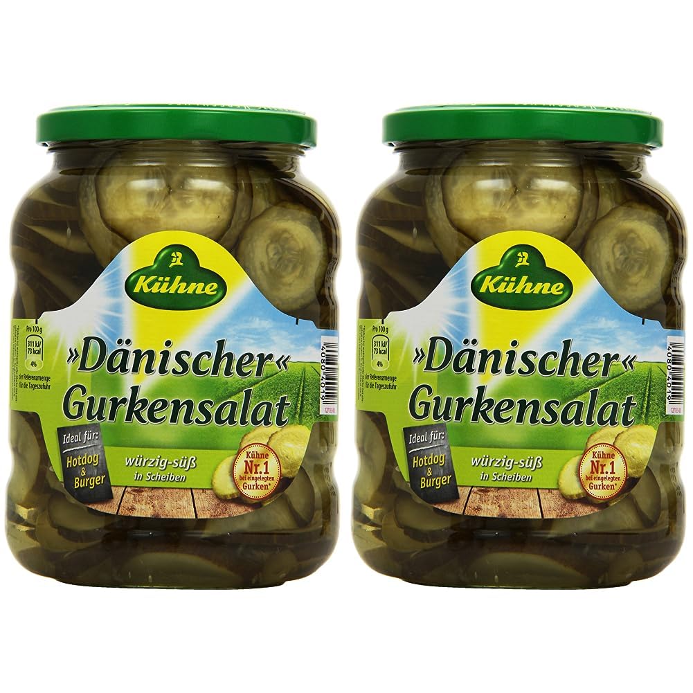 Kühne Gewürzgurke Dänischer Gurkensalat, 670g (Packung mit 2)