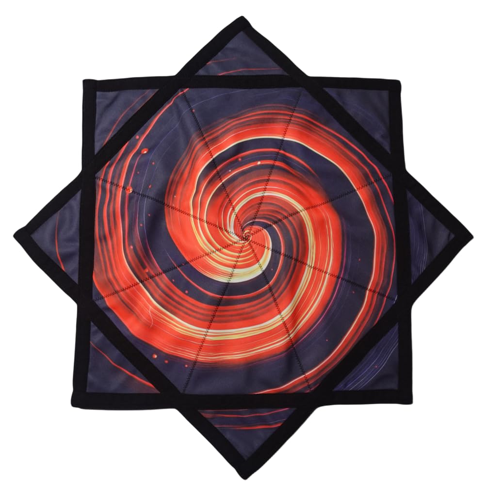 BVCY Flowstar UV Reaction Blacklight Beginners Flow Star Spinning Cloth Easy to Rotate Sided Print Fingertip Rotating Flow Toy Dapo Star (R04-style1)