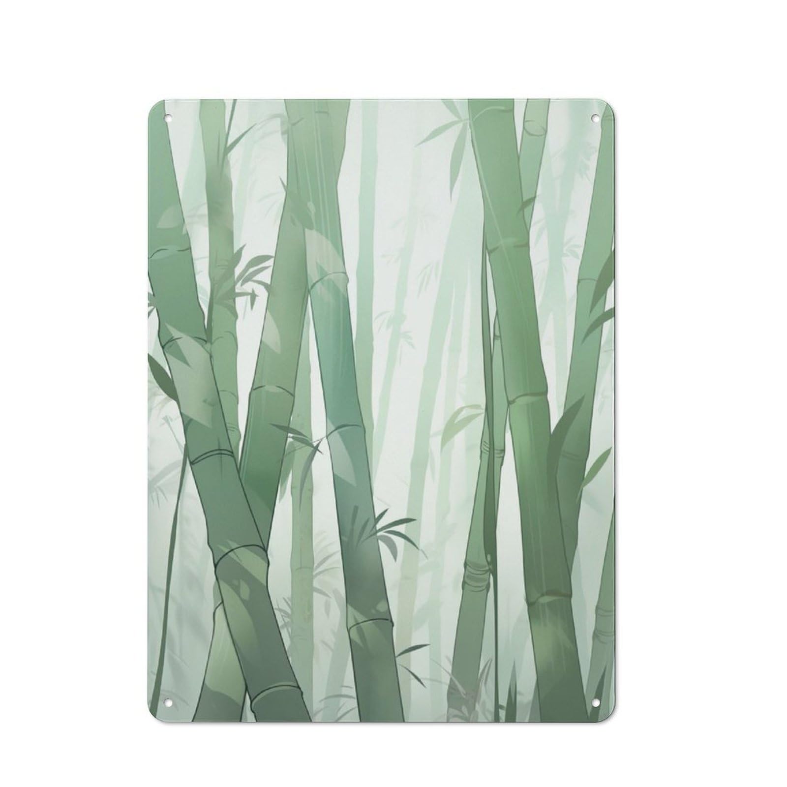 Junmoney Bamboo Zen Forest Metal Plaque 40X30cm With For Garage Wall, Rustic Decor, For Winter Interiors And Metal Sign Collectors