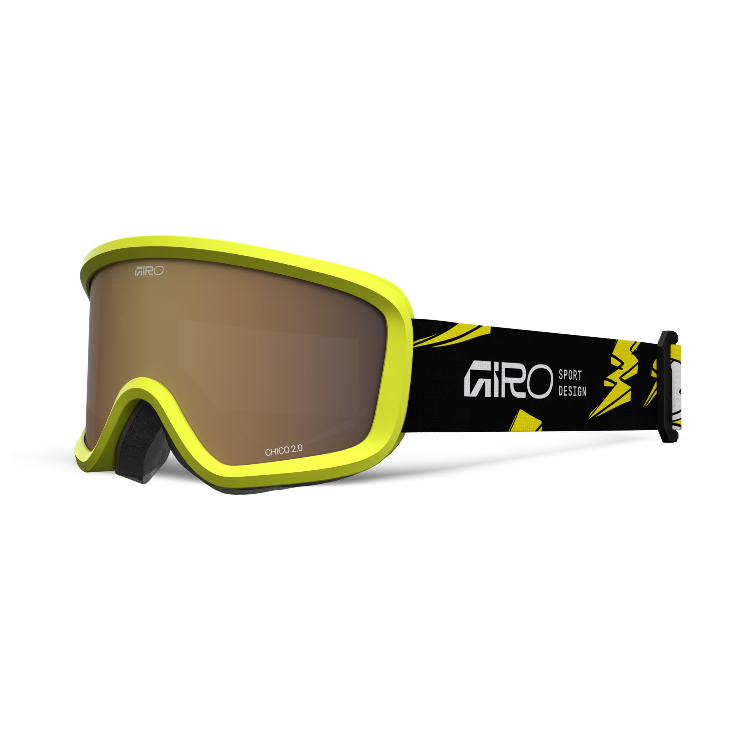 Giro Chico 2.0 Bolts - AR40 Skibrille, Schutz & Komfort, Anti-Fog-Doppellinse, Mikrofleece-Polsterung, Helmkompatibel, Farbe: Yellow with Rose Accent, Größe: OS