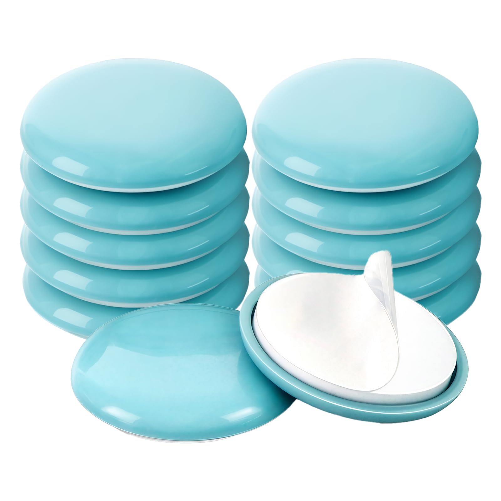 Zwwaazhf Sky Blue 12Pcs Thick Chair Leg Pad Auto Stick Floor Protectors For Noise Reductions & Furniture Stability On Floor Noise Reducing Furniture Legs Pad