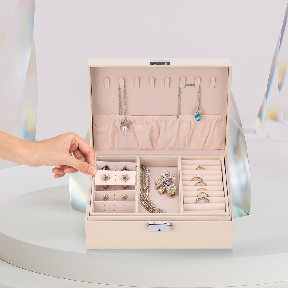 【未使用級・美品】ジュエリー ボックス アクセサリー ケース ジュエリーボックス 2段 ミア ドロワーボックス 木製