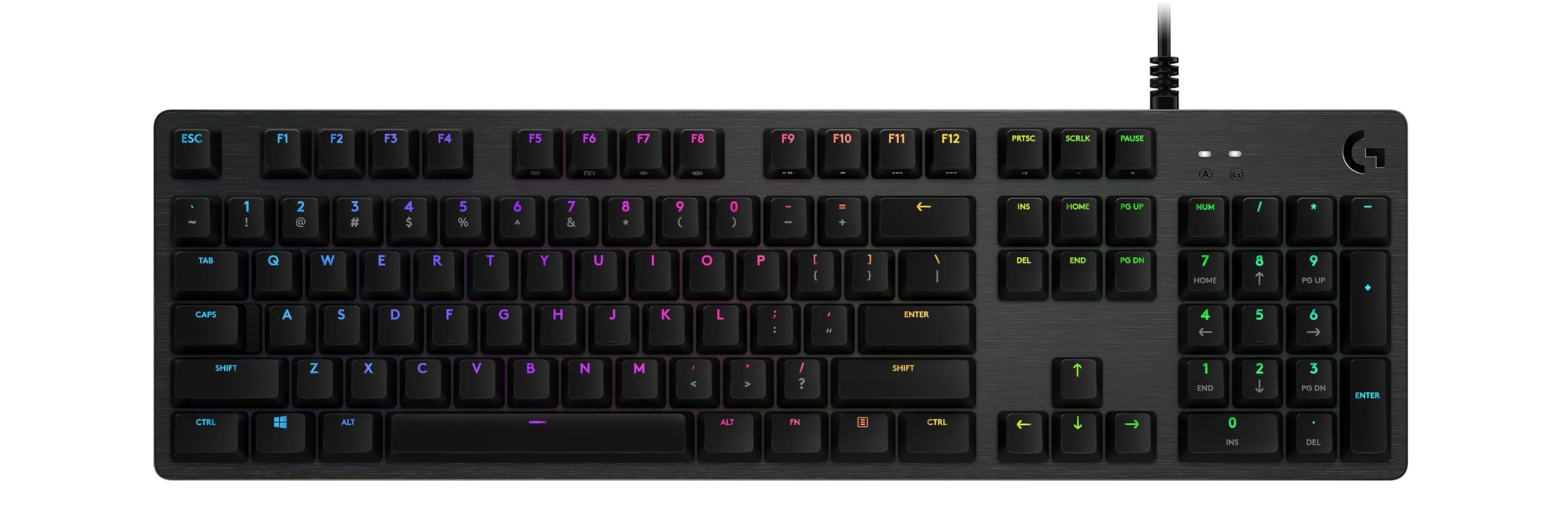 Logitech G512 Mechanical Gaming Keyboard, Rgb Lightsync Backlit Keys, Gx Tactile Key Switches, Brushed Aluminum Case, Customizable F-Keys, Usb Brown 5099206086142