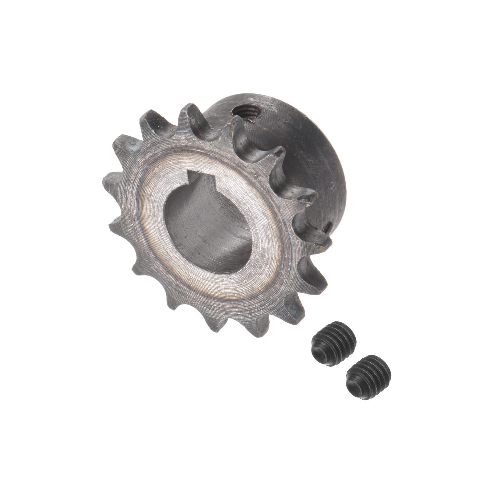 sourcing map 06B Rouleau Chaîne Pignon 15T Pas 3/8" 19mm Alésage A3 Carbone Acier Moteur Embout Engranage