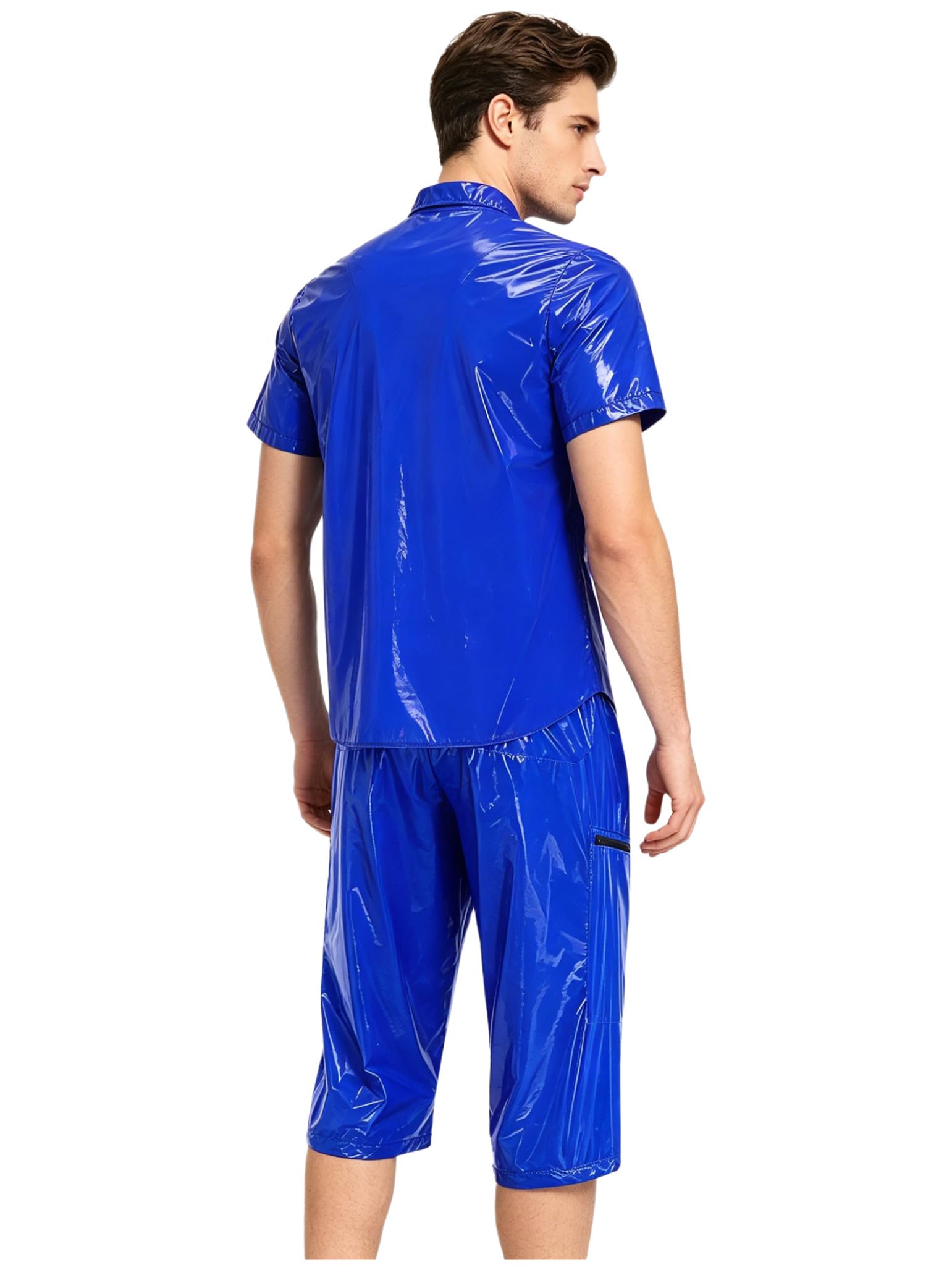 Uomo Completo Abbigliamento Sportivo Jogging Tuta Ginnastica Xl | Completo Pantaloni Capri Vita Elastica,Streetwear Casual,Due Pezzi,Fine Settimana,Sportwear,Vacanza,Viaggiare,Golf,Campeggio