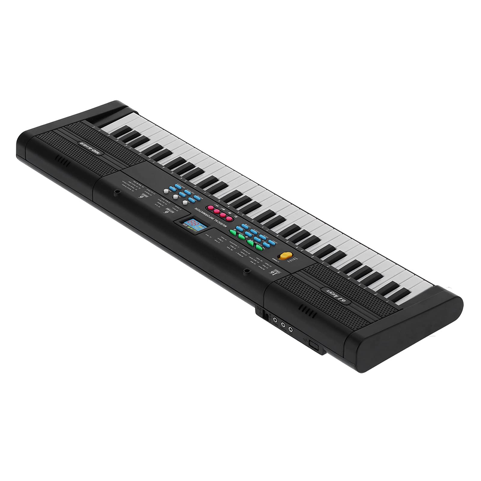 VGEBY Wielofunkcyjny 61-klawiszowy Elektryczny Instrument Fortepianowy z Mikrofonem na Kablu USB, Czarny, świetny dla Dzieci i Początkujących