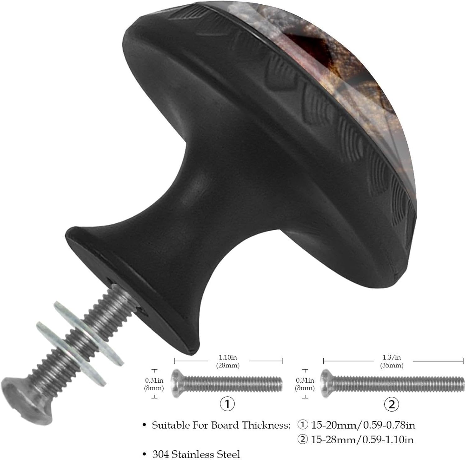 Black Dinosaur (1) Simple Style Cabinet Knobs, Durable Drawer Knobs with Complete Screws