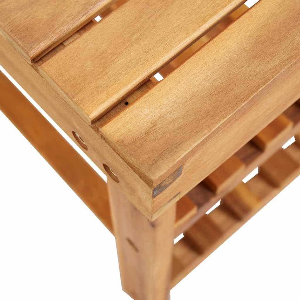 Półka na Buty 70x32x46 cm z Litego Drewna Akacjowego, Stojak na Obuwie