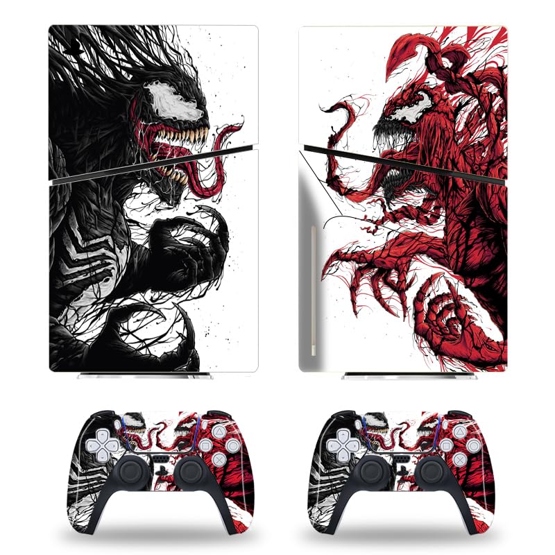 PS5 Slim Disk Console Controllers Skin Super Hero Sticker Decal Compatible with PS5 Slim Disc Console and Controllers Aliens