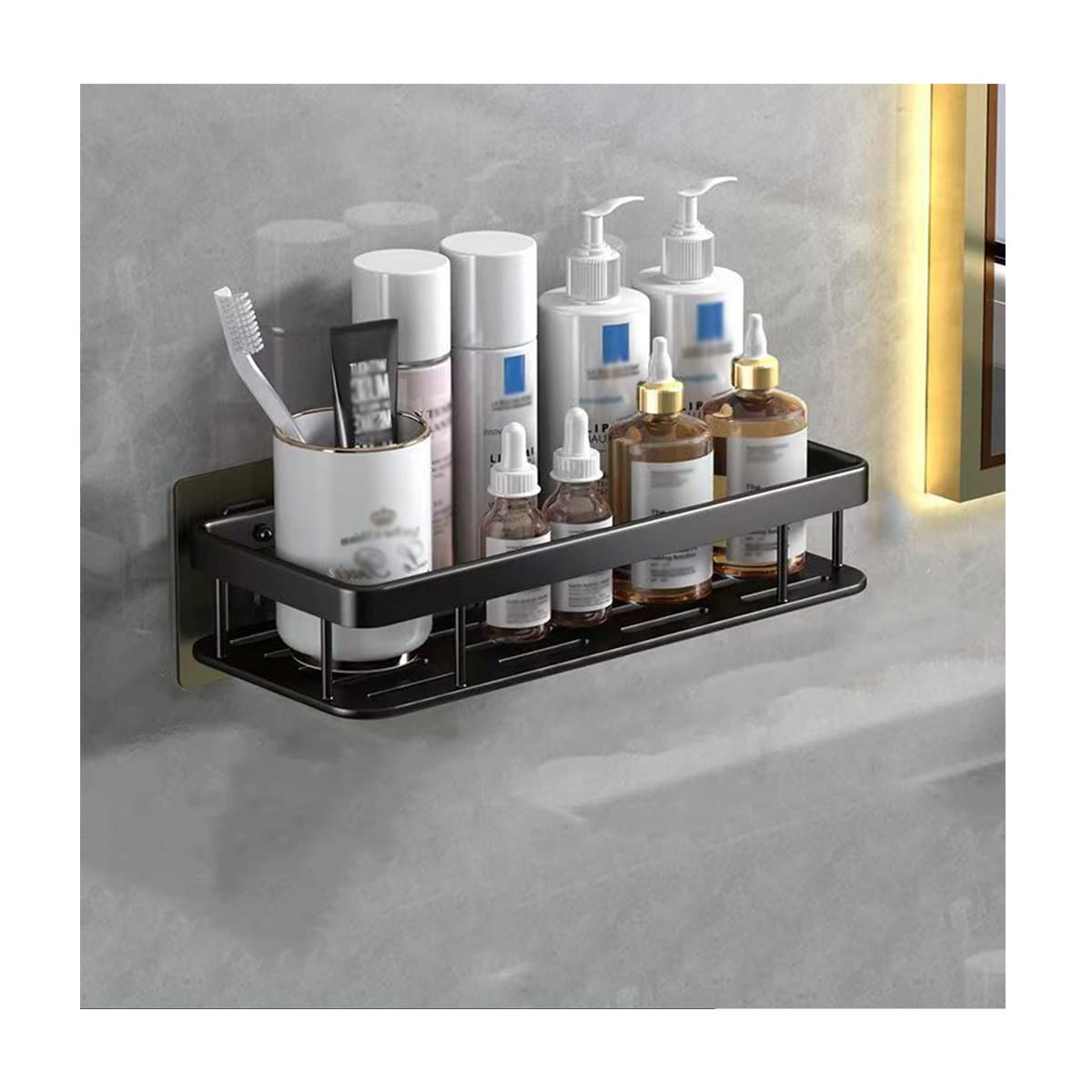 Shower Caddy Shelf Organizer Rack Self Adhesive Bathroom Shelves Basket Home Wall Shower Inside Organization and Storage Decor