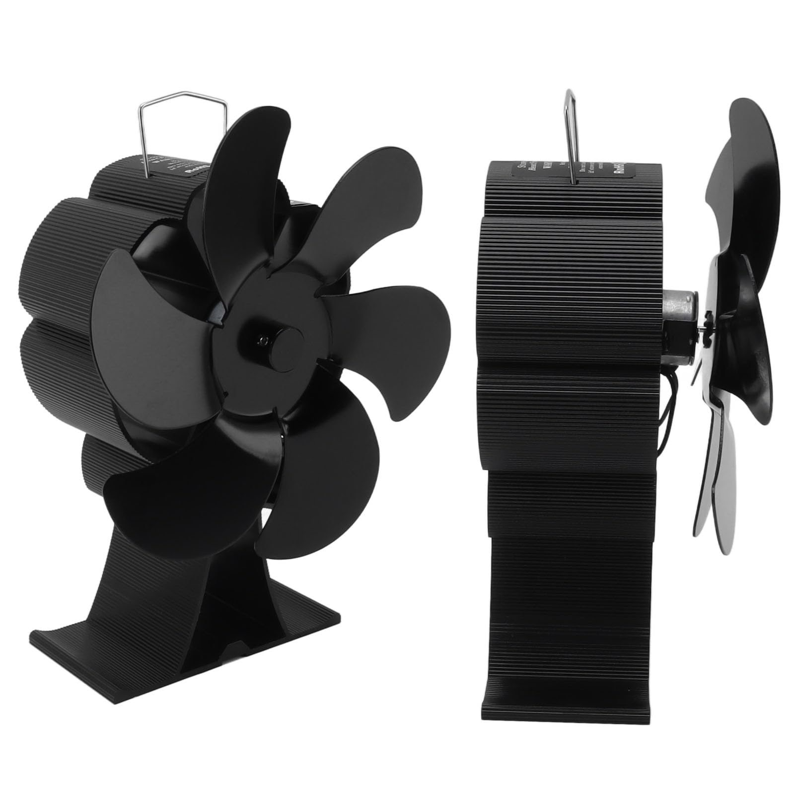 Yosoo Health Gear Ventilatore per Stufa, Ventilatore per Stufa a Legna Alimentato a Calore a 6 Pale, per Camino Termodinamico in Lega di Alluminio, Circolazione di Calore a Basso Rumore per