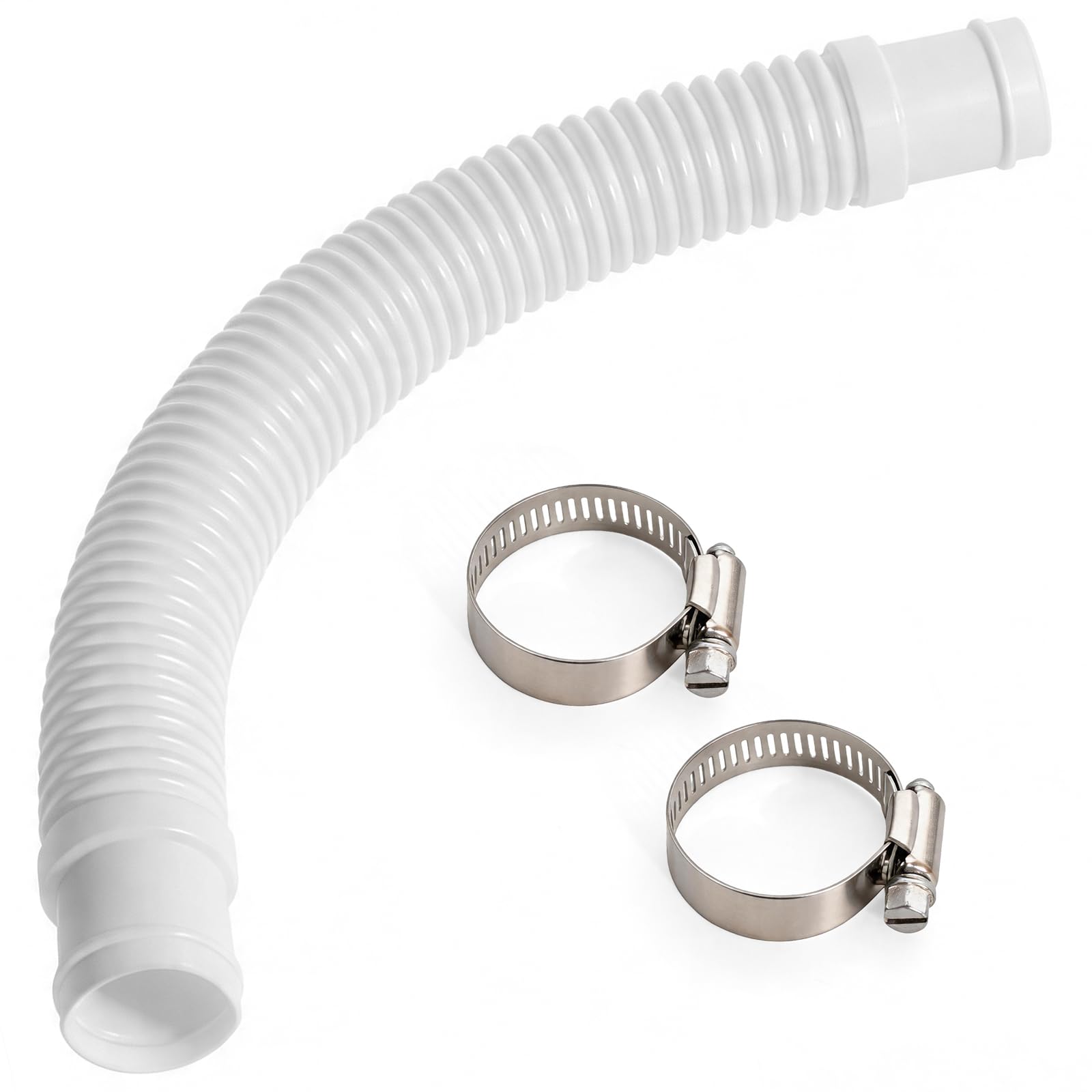 Photo 1 of 1.25 Inch Pool Hose Sand Filter Pump Replacement Hose UV-Resistant with Pre-Attached Nuts Compatible with 1500GPH+ Intex Pumps & Above Ground Pools - White