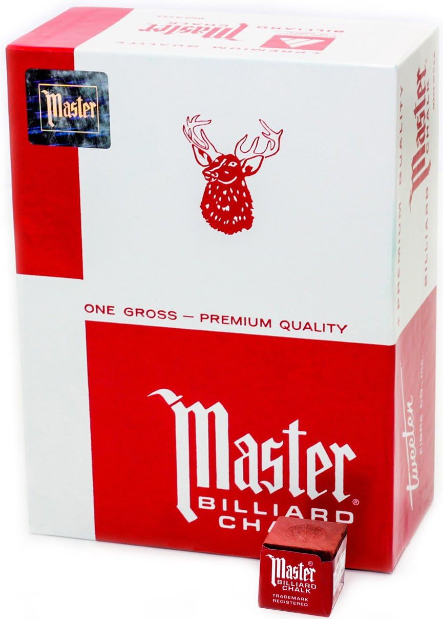 Masters Red Billiard Chalk - 1 Gross/144 pieces