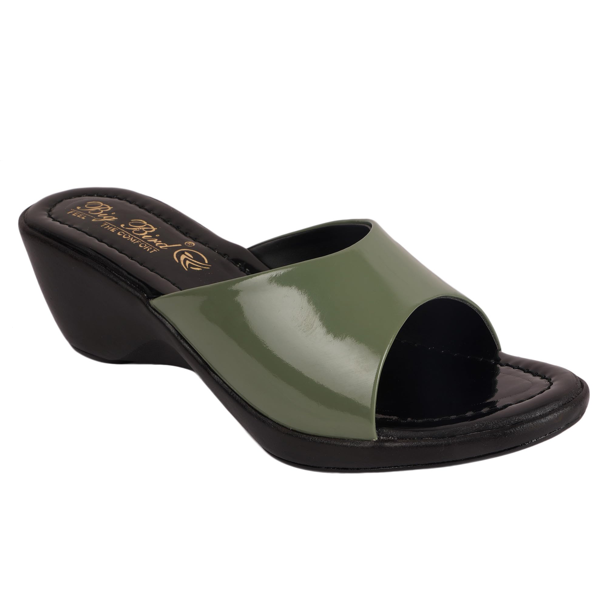 BIG BIRD FOOTWEAR PVC Sole Patent Leather Casual Heeled Wedges Sandals for Women & Girls (Green, Size : 8UK) (B0DCC7GS4M) Amazon Price History, Amazon Price Tracker