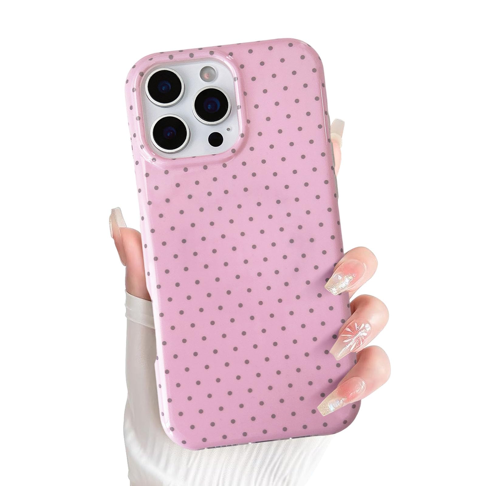Coque iPhone 14 Pro Max compatible MagSafe EYZUTAK rose à pois