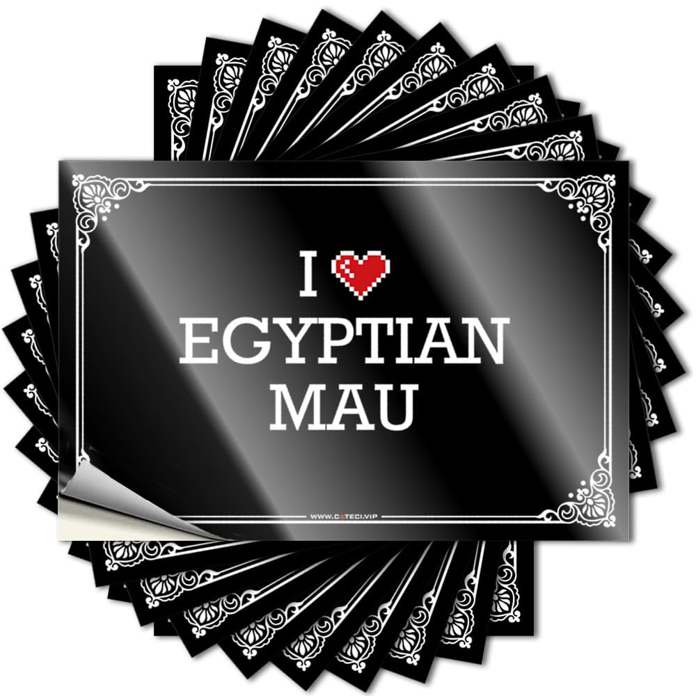 Beauty Books Bumper - I Love Egyptian Mau Removable Decal Hard Easy Peel for Taupe(6X9CM)