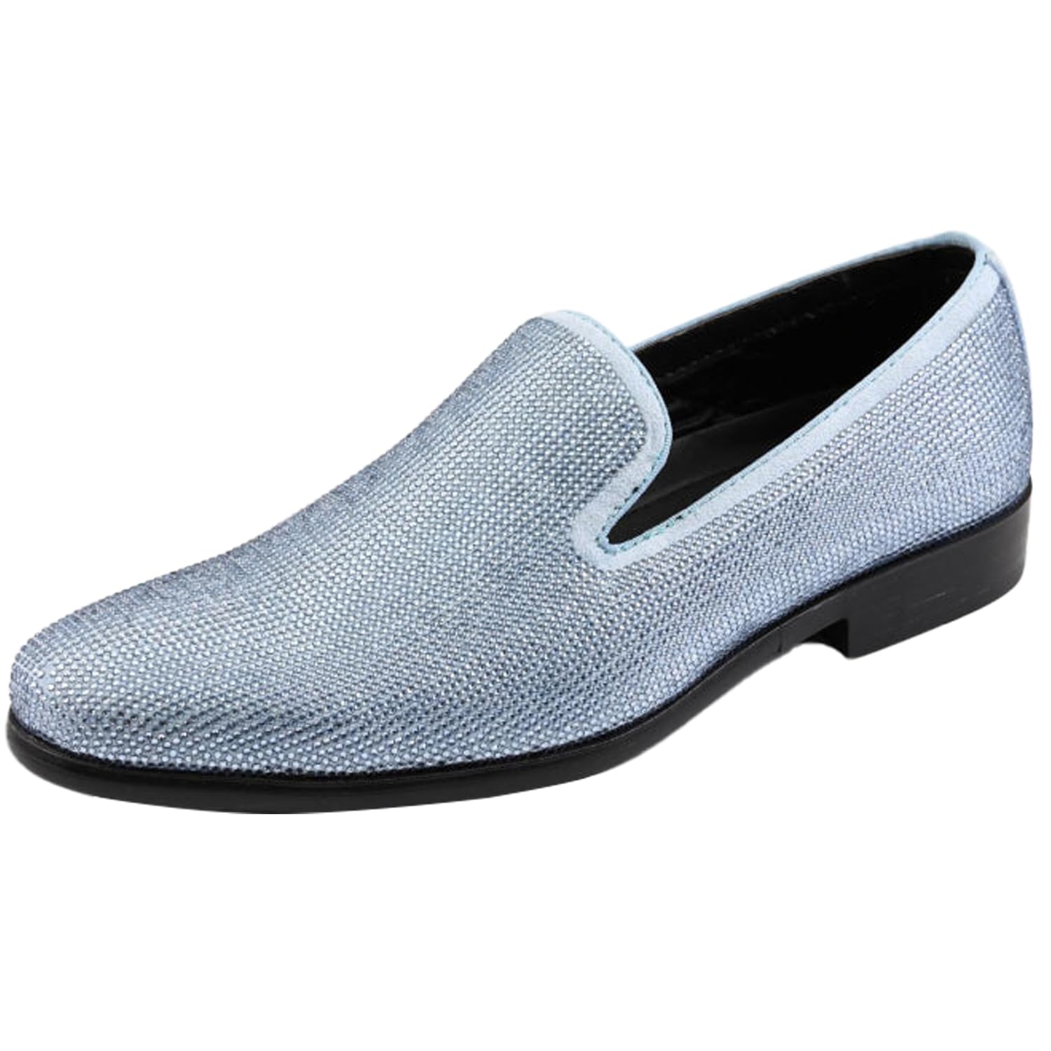 Amali Devy, Men's Dress Loafers, Slip-On Tuxedo Shoes for Men, Velvet Embellished Loafer Slippers