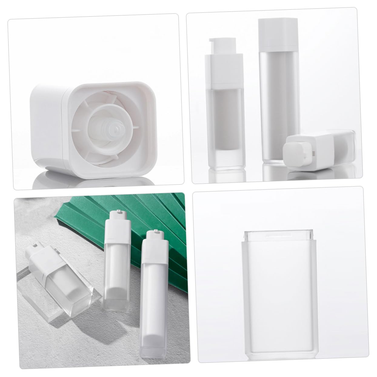 Gatuida 3 Botellas de Viaje Bomba sin Aire Rellenables de 50ml Material As y PP Envases Prácticos para Crema y Loción Ideales para Coche y Viaje