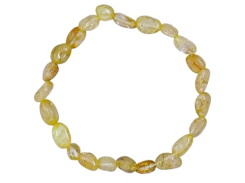 Citrine Bracelet for Women Men's Gifts - Chakra Protection Mens Bracelet - Citrine Crystal Tumbled Stone Bracelet Gemstone Beaded Bracelet Pulseras
