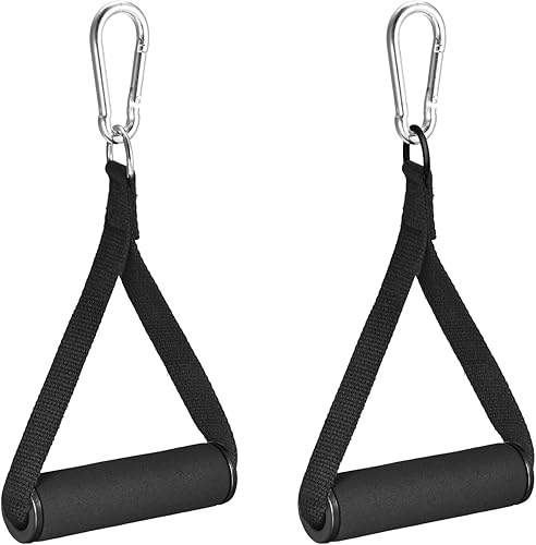 uxcell Asas de banda de ejercicio de resistencia, agarres de espuma con clips grandes para máquina de cables, 1 juego