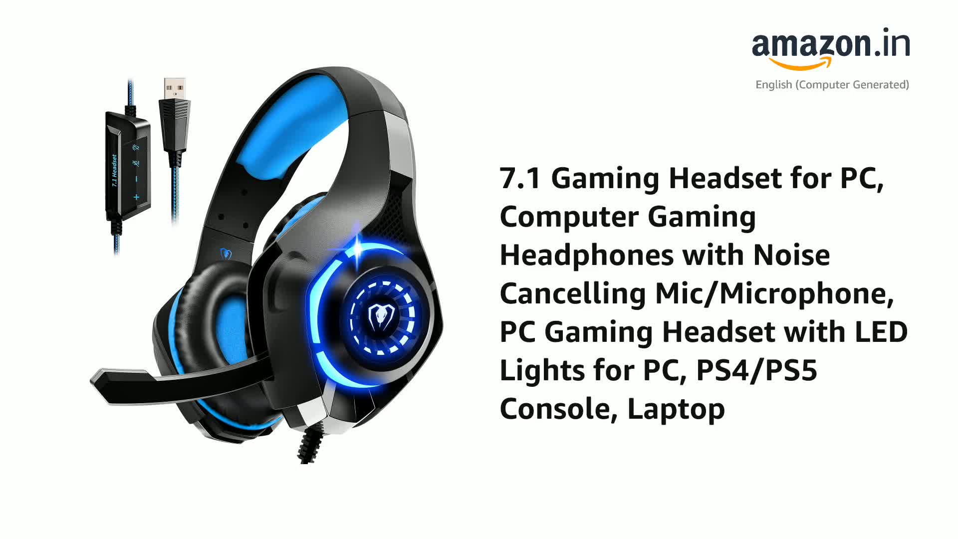 Generic YZ-US-GM-110 7.1 Gaming Headset for PC, PS4/PS5